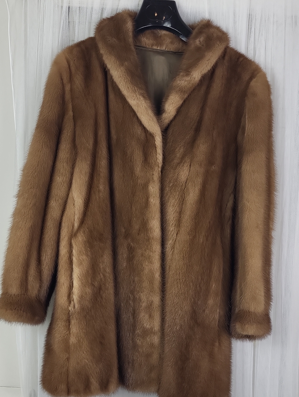 Classic Women's Brown Faux Fur Coat - Elegant Warmth. Size S